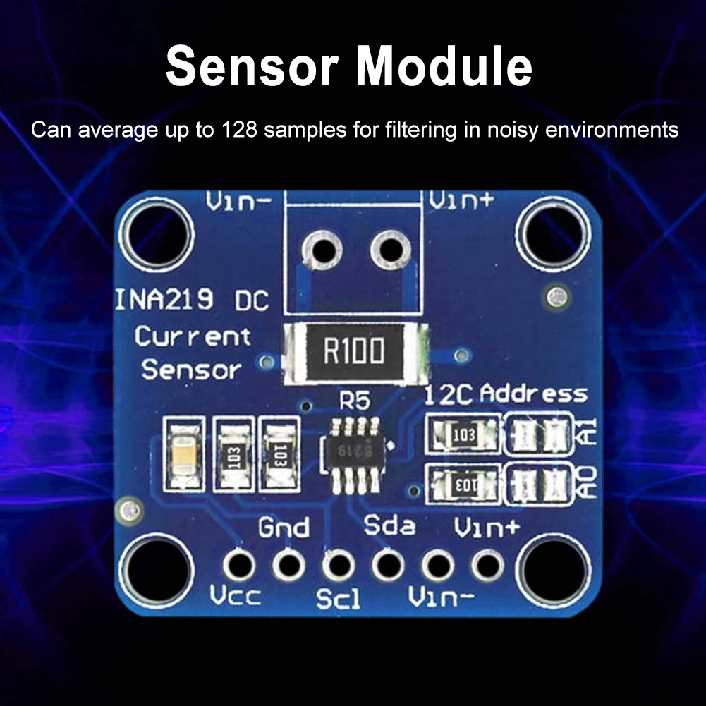 MCU-219 INA219 Bi-directional Current Sensor Breakout Module I2C Zero Drift Power Monitoring Sensor Module High-precision