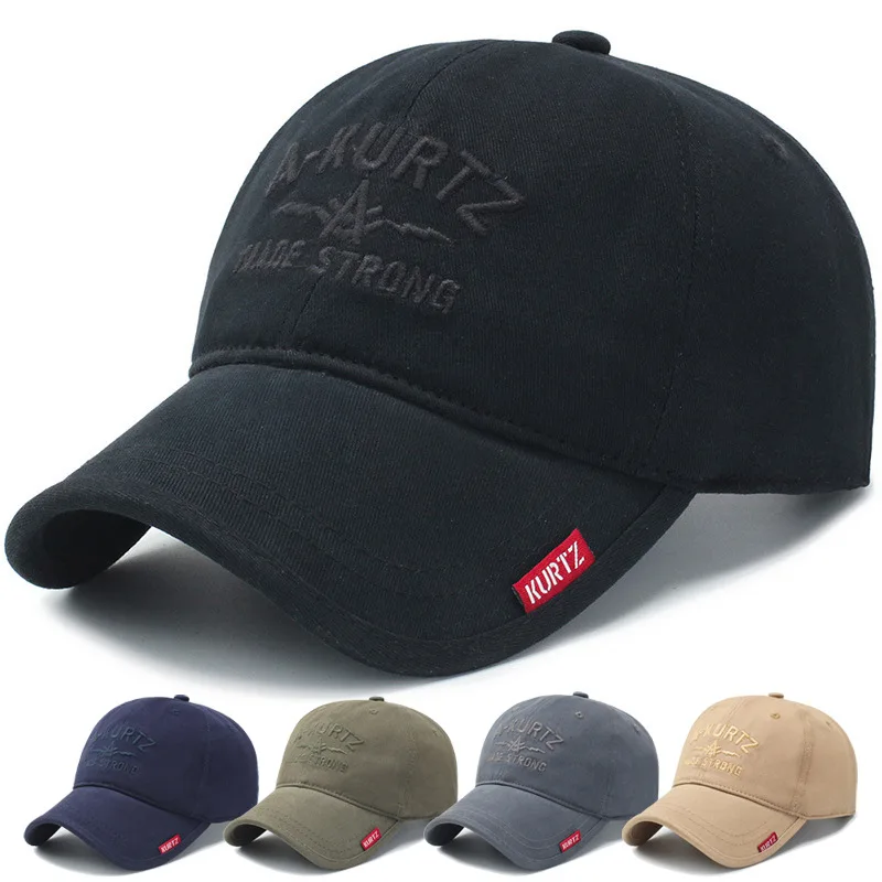 Herren Outdoor Baseballkappe mit gesticktem Schriftzug, weicher Schirm, Frühling und Herbst, koreanische Version, für den mittleren Altersbereich
