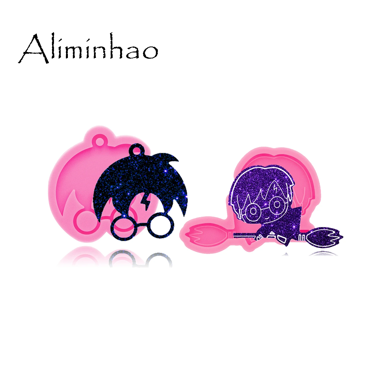 DY0280 Glänzende Anime Magic Boy Form Schlüsselanhänger Harz Epoxid Formen, Junge Reiten Besen Silikon Sugarcraft Schokolade Kuchen Form