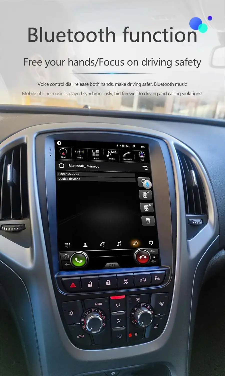 10.4" Tesla Screen Android 14 Car Radio For Buick Excelle For Opel Astra J Gtc 2