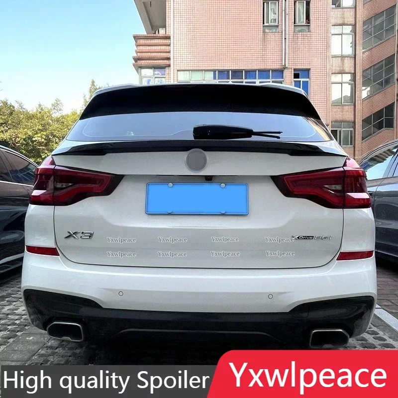 

For BMW X3 G01 2018-2023 High Quality Glossy Black and Carbon Fiber Look Rear Middle Spoiler Trunk Wing Body Kit Accessories