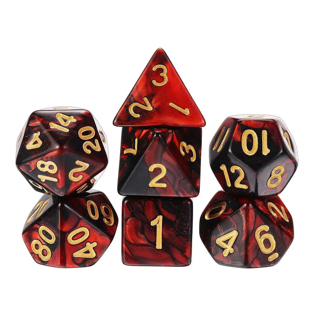 Polyhedral Dice Double-colors Red Black DND RPG TRPG Games Dice Set 7pcs/lot for Table Games Entertainment Party game dice dice set
