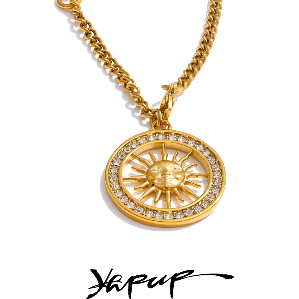 Yhpup Necklace 18K Gold Hollow Pendant