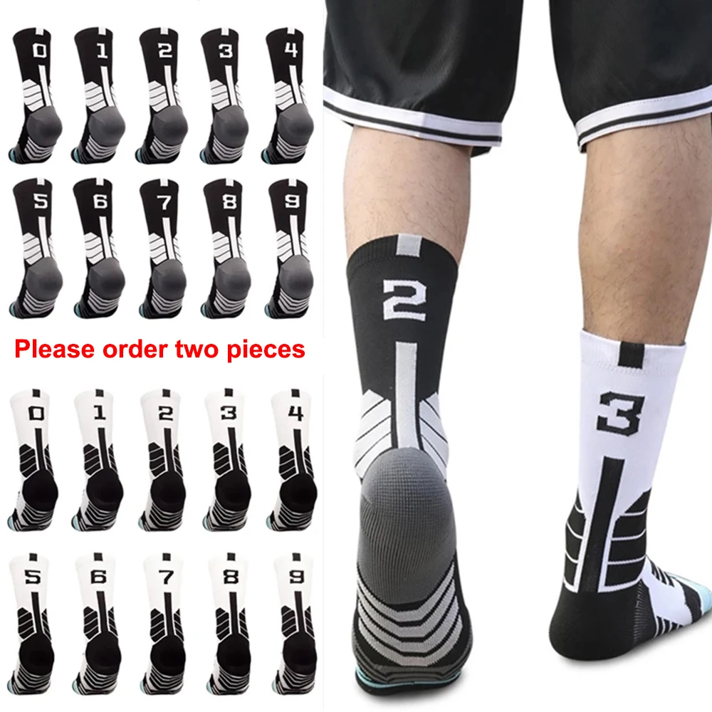 

Professional Football Basketball 1pc Socks Sock Sports Men's Cycling Soccer Socks Running Sock Calcetines Customized Number 0-9