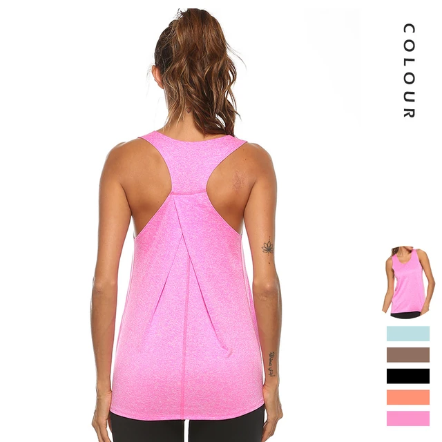 Sleeveless Racerback Yoga Vest Athletic Fitness Sport Tank Tops Gym Running  Training Yoga Shirts Workout Tops for Women - AliExpress