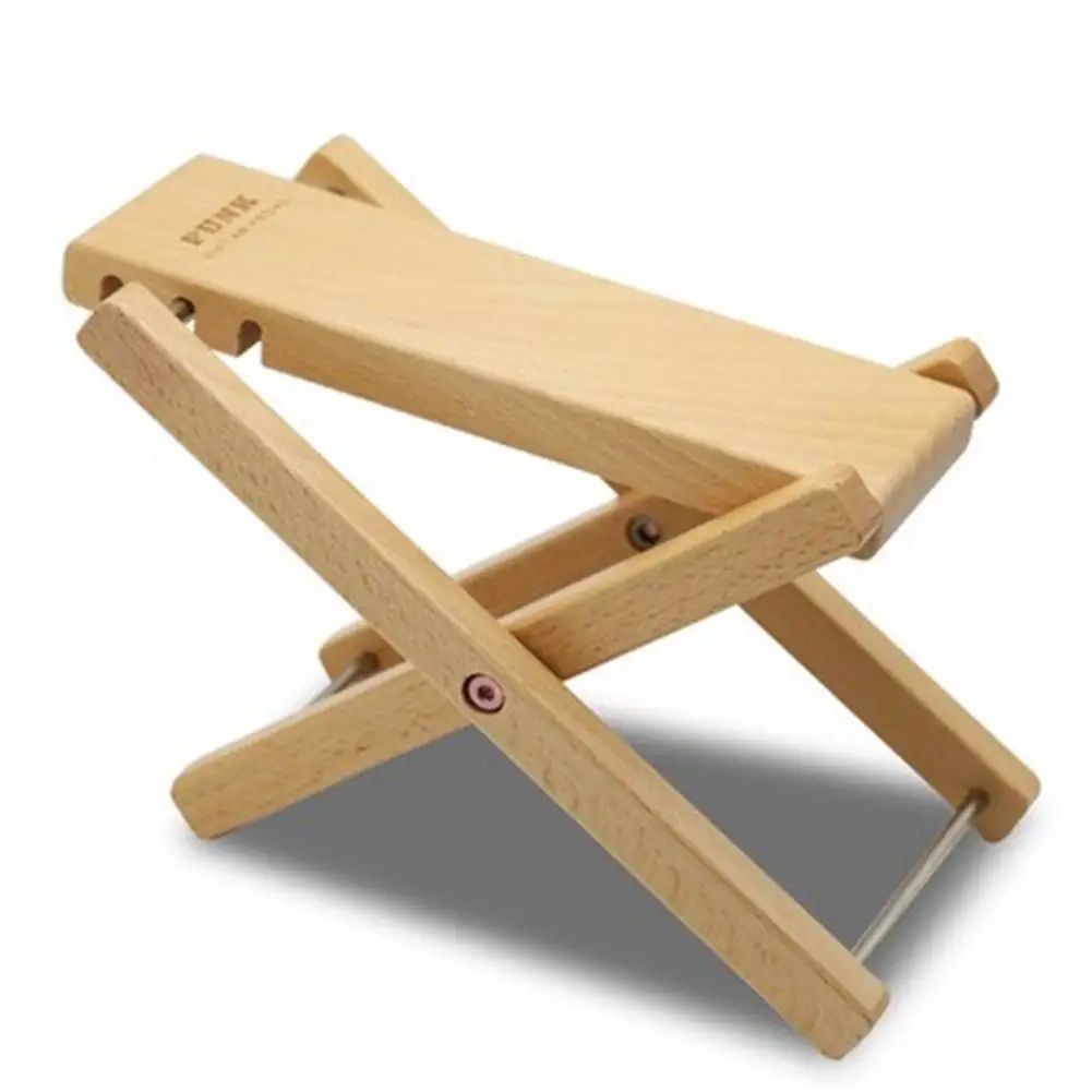 Solid Wood Guitar Foot Rest Foldable Footstool Widened Footrest Pedal 3 Heights Adjustable For