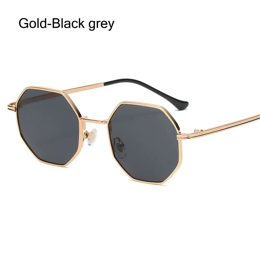 Vintage-Inspired Polygon Sunglasses with Small Metal Frame