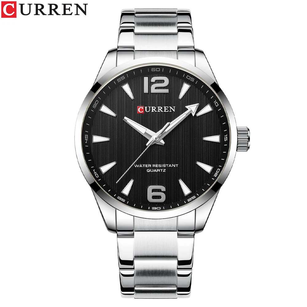 CURREN Men\'s Brand Watches with Stainless Steel Band Casual Business Quartz Luminous Hands Wristwatch Male 8434