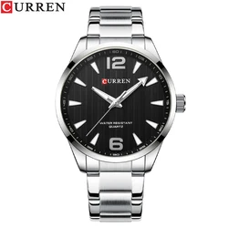CURREN Men's Brand Watches with Stainless Steel Band Casual Business Quartz Luminous Hands Wristwatch Male 8434