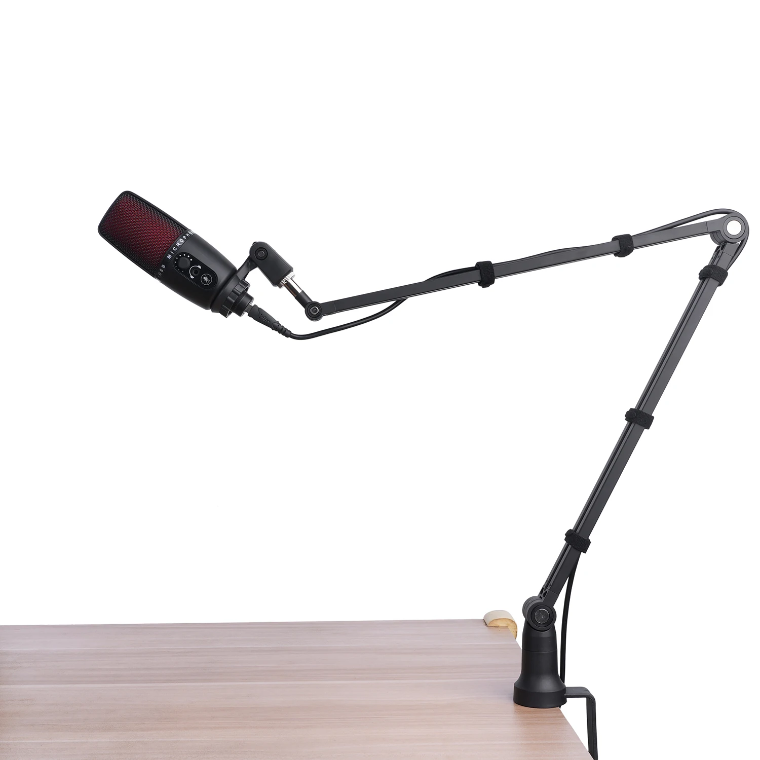 Braccio Microfono A Collo Di Cigno – Supporto Da Scrivania Con Morsetto, Per Microfono, Smartphone E Webcam, Lunghezza 33cm, 360°