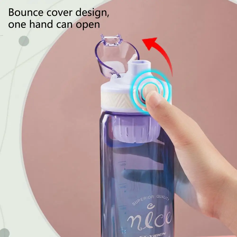 660ML/800ML/1000ML Sports Water Bottle Leakproof Clear Scale Water Cup High Temperature Resistant Sports Bottle for
