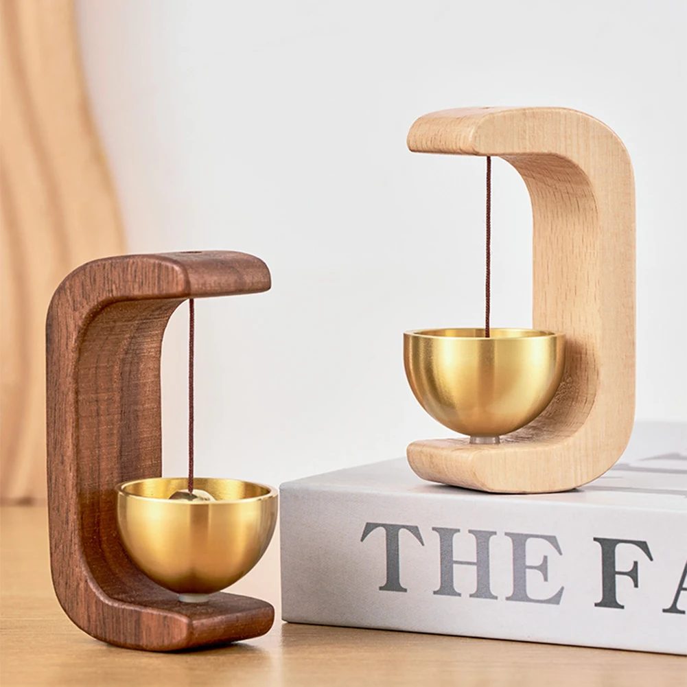 도파민 윈드 차임 C형 원목 윈드 차임 무선 자석 흡착식 나무 초인종 가정 및 사무실 자동차 장