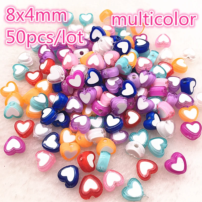 Heart Beads Jewelry Making Bracelet Material Heart Beads 50pcs