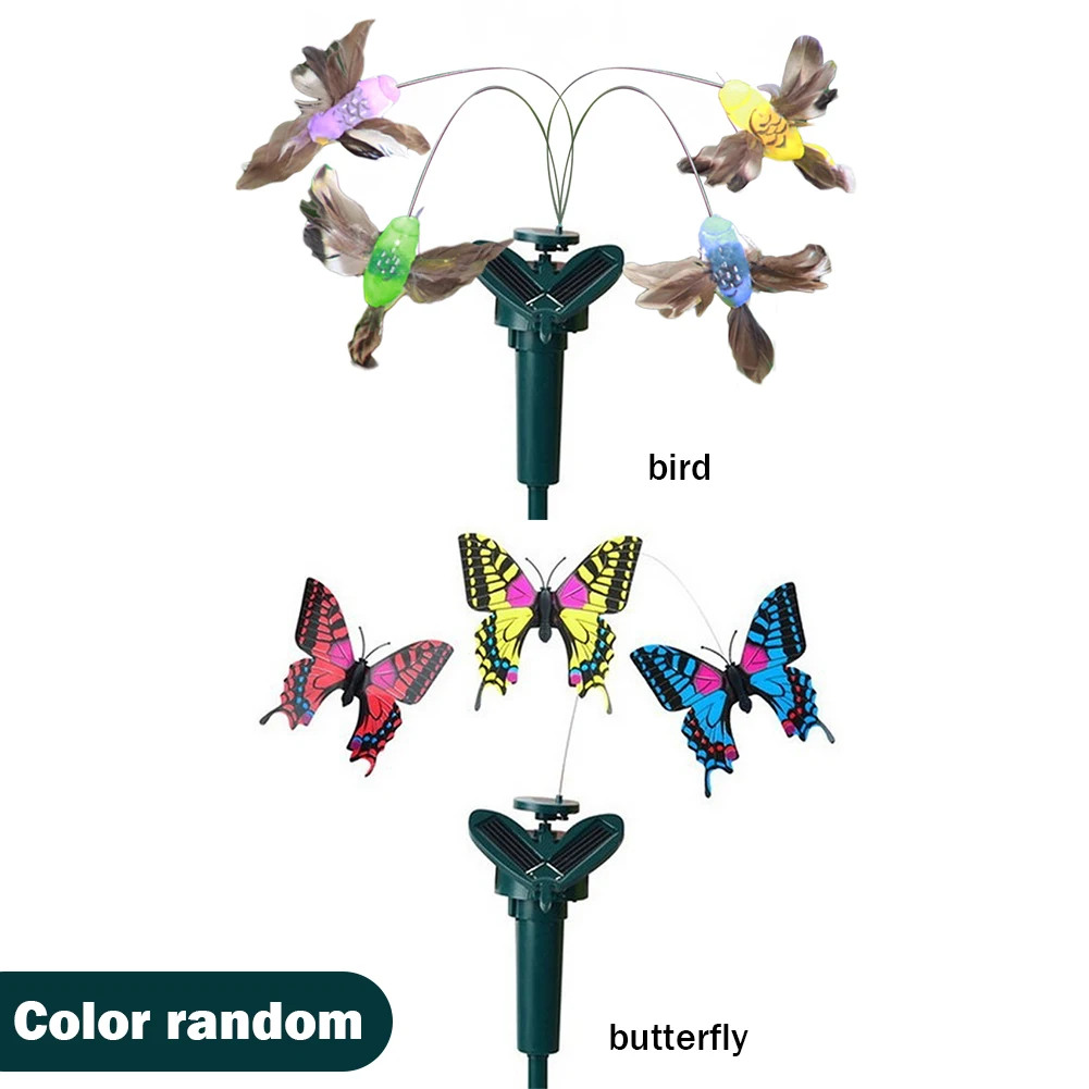 Solar Flying Humming Bird Indoor Outdoor Dancing Fluttering Butterflies Waterproof Creative Craft Atmosphere for Home Walkways butterfly decoration