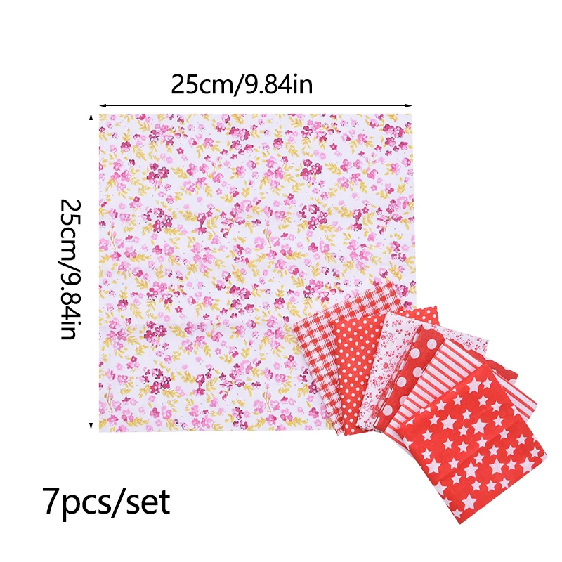 Assorted Floral Printed Cotton Cloth Flower Dot Printed Diy Patchwork Fabric Sewing Quilting Fabric Art Patch Materials 7pcs/set cotton fabric cotton poplin fabric