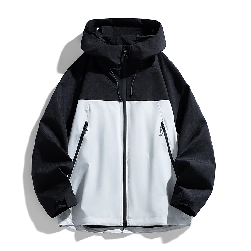 Sonbahar ve Kış Erkek Açık Hava Sporları Trençkot Rüzgar Geçirmez Su Geçirmez Kar Dağ Kayak Ceketi Basit Düz Renk Çift Ceketi