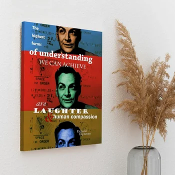 Richard Feynman 2 Canvas Painting Plates Wall Cave Club Printing Living Room Framed Wall Paintings