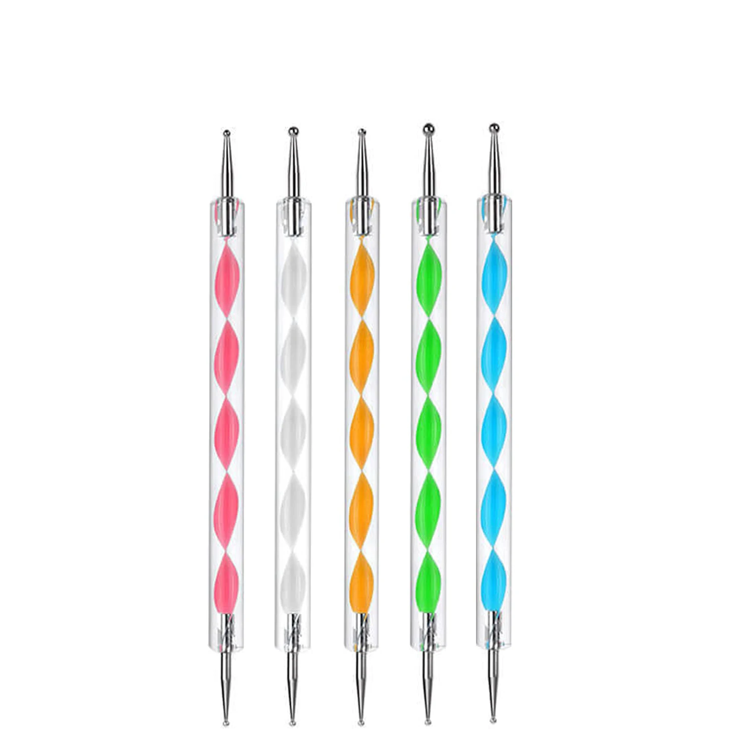 LINMANDA Nail Brush Set Including UV Gel Nail Art Brushes 3D Nail Extension Brush Double Ended Dotting Nail Pen For Nail 5