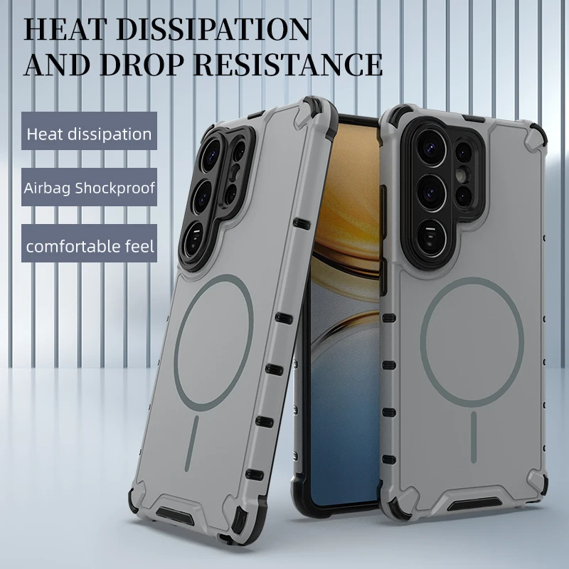 Anti-slip Bumper Armor Magnetic Phone Case For Samsung S24 S25 thumbnail 7