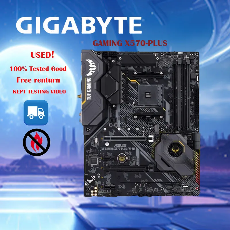 Scheda Madre Asus Tuf Gaming X570-Plus (Wi-Fi) Amd Am4 X570 Scheda Madre Agente Di Gioco Atx Supporta Pcie 4.0, Dual M.2, Wi-Fi