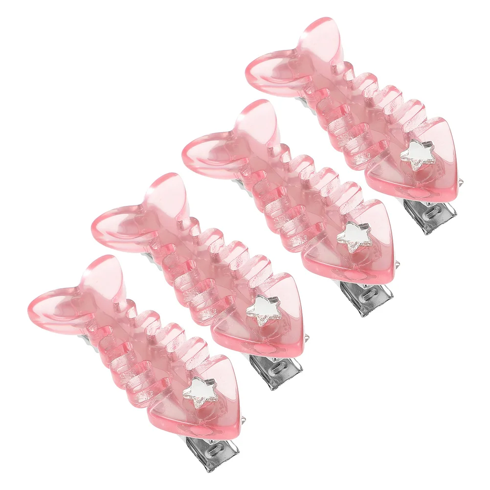 

4 Pcs Fishbone Hairpin Accessories Barrettes for Women Fine Zinc Alloy Alligator Clips Cute Fancy Women's