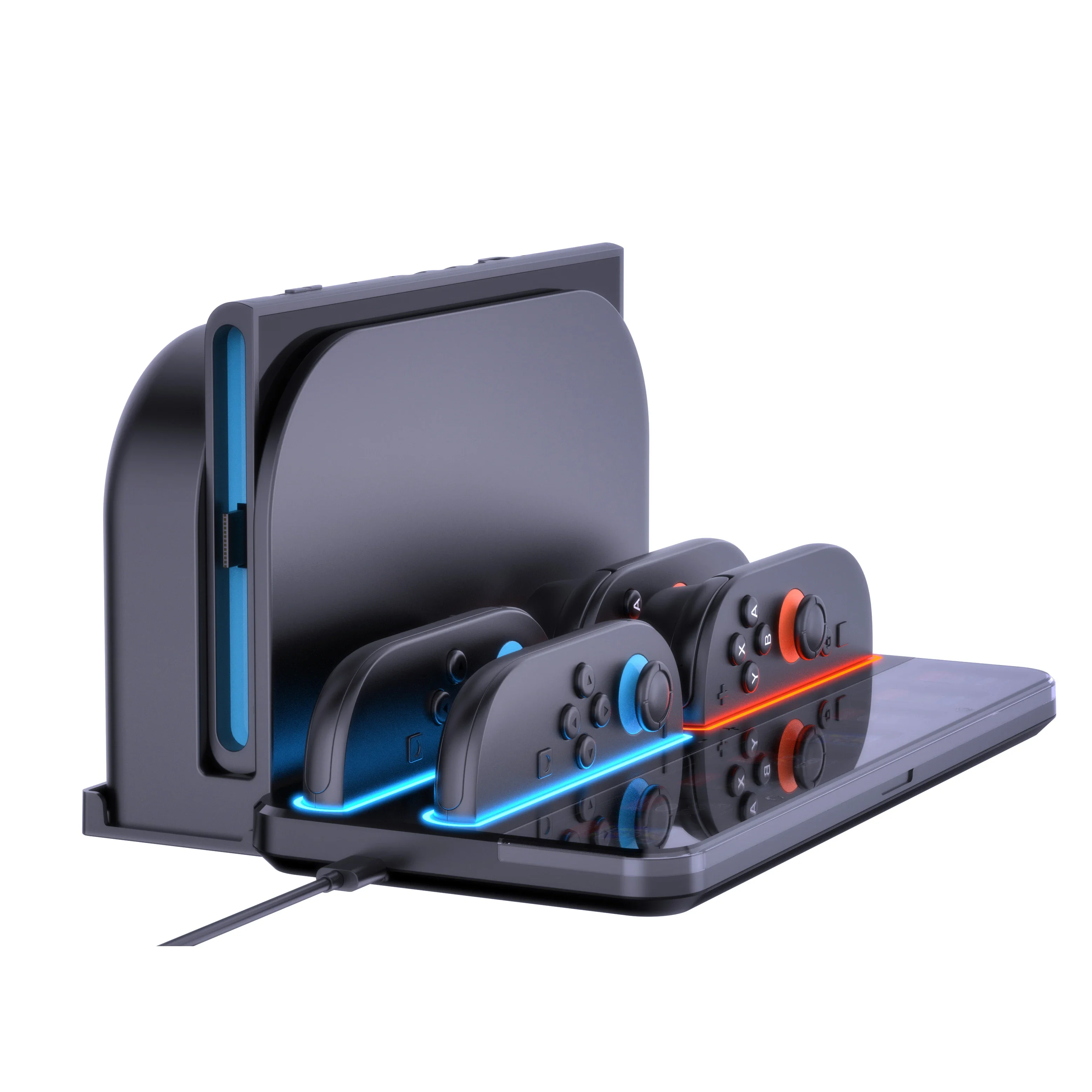 Multi-Function Charging Station UT01 for NS 2 with 4 Charger Ports ,8-Game Card Storage & LED Indicators