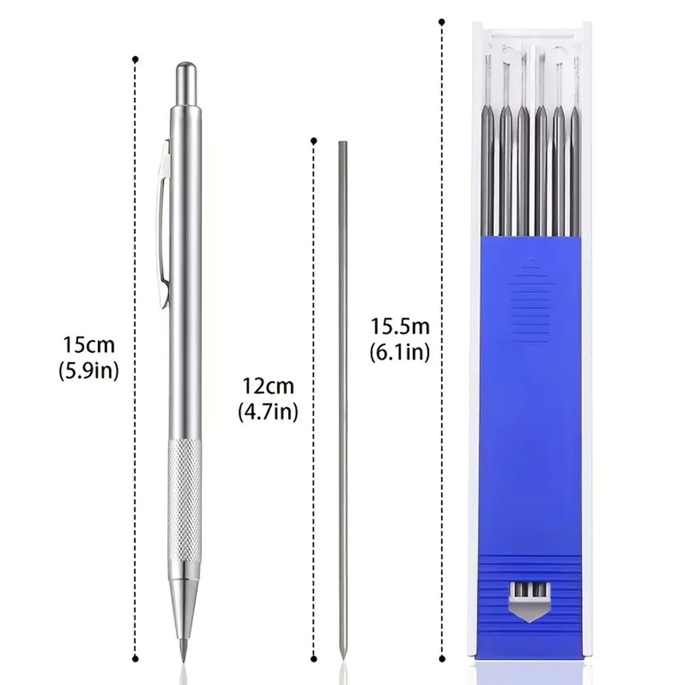 Heavy-Duty Mechanical Pencil with Ergonomic Grip and Buckle Clip, 2.0mm Lead