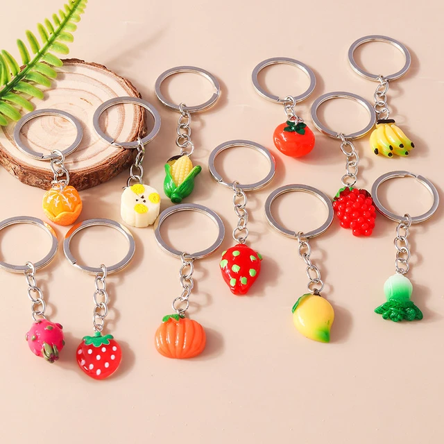 Schöne Simulation Gemüse Obst Schlüssel anhänger Cartoon Mais Mango Erdbeer  Orange Schlüssel ring Auto Schlüssel halter Tasche Anhänger Schmuck -  AliExpress