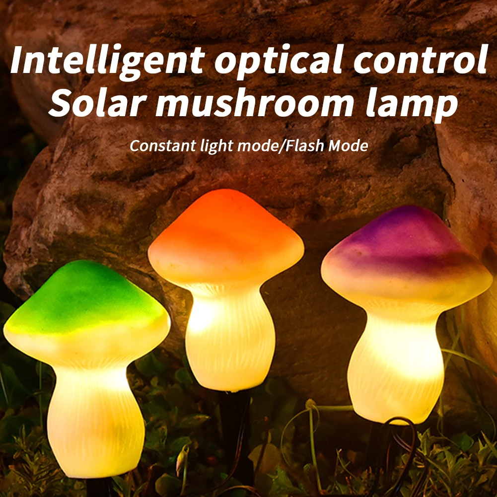 

YOUZI RESIN 1 For 3 LED Solar Mushroom Light With 1.2V600MAH Battery IP65 Waterproof Outdoor Garden Decorative Landscape Lamp