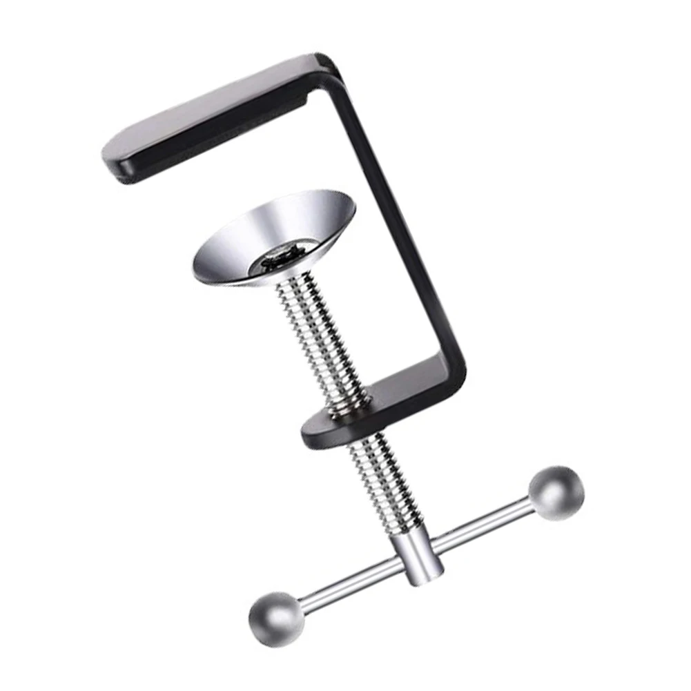 Table Mount Clamp Clamp Home Office Shop C-shaped Design Silicone Pad Stable Metal Base 5cm Height Securely Mount