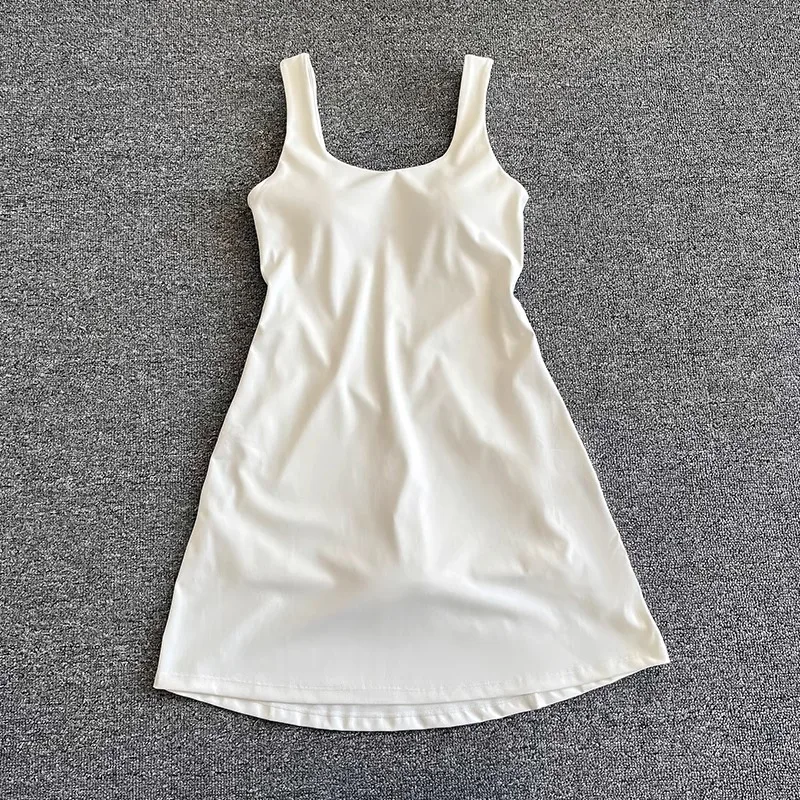 Women Sports Suits Tennis Dress Women Sports Golf Badminton Skorts Tracksuits With Chest Pads One Pieces Slim Fit Soft Yoga Suits