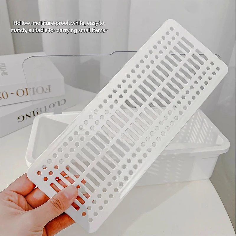 투명 플라스틱 메이크업 브러쉬 보관함, 중공 쿠션 포함, 대용량 퍼프 보관함, 사무용품 정리함