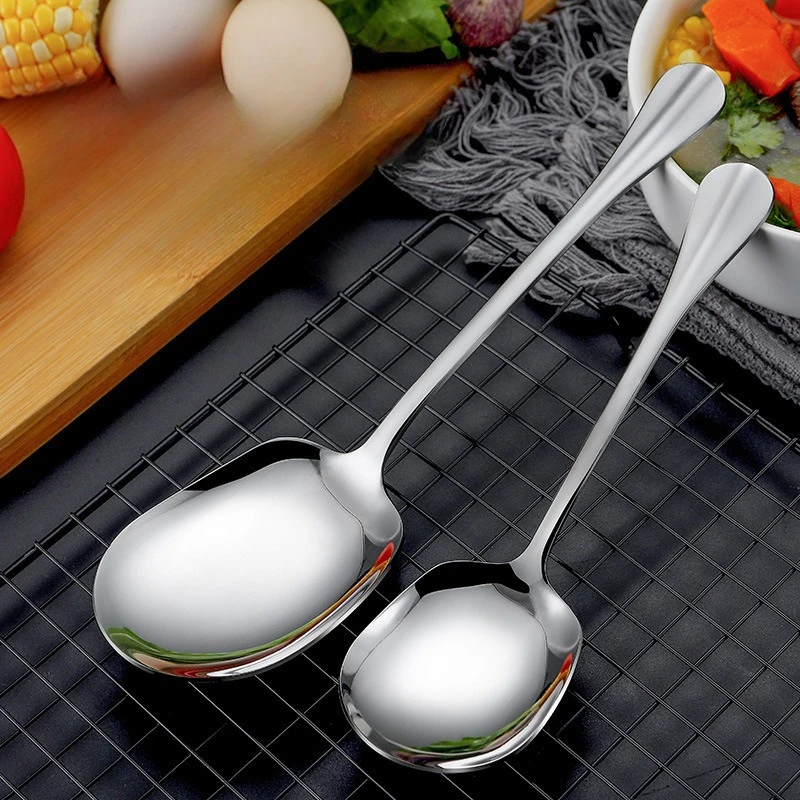 1PC Hotel Shared Spoons, Service Spoons, Home Club Self-service Meal Spoons, Thickened Cafeteria Meal Spoons, Large Spoons
