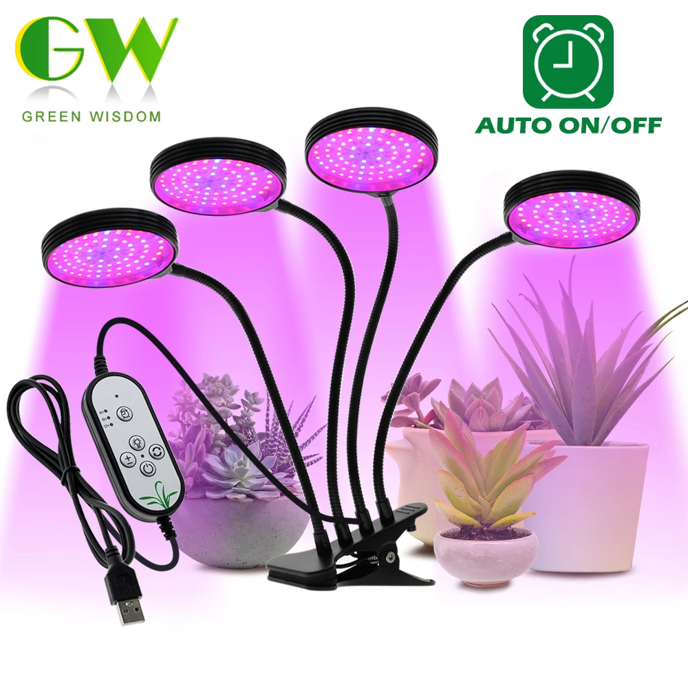 LED Grow Light USB Full Spectrum Plant Growing Lamp with 5Level