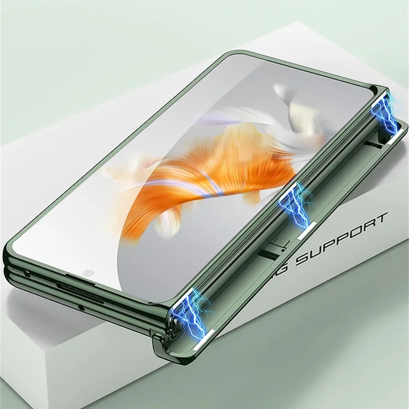 For Huawei Mate X3 Case Magnetic hinge Holder Transparent Plating Hard Plastic Fundas For Huawei Mate X 3