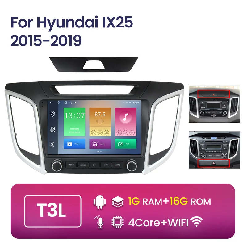 portable video player for car Android Auto Multimedia Video Player Car Radio for Hyundai Creta Ix25 2015-2019 2020 GPS Navigation Mirror Link IPS Split Screen car stereo player dvd Car Multimedia Players