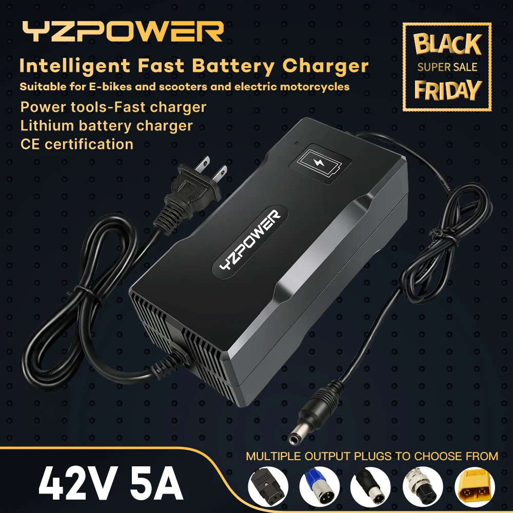 YZPOWER42V5A10SLithiumBatteryChargerwithOutputPlugElectric