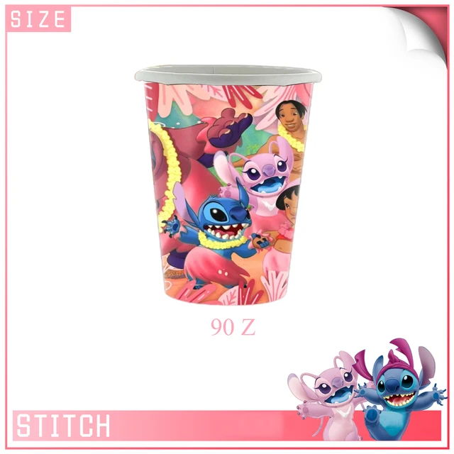 Disney Lilo & Stitch Suministros para fiestas de cumpleaños Plato de papel  Taza Banner Globo Ángel rosa Decoración de fiesta Niños Niñas Baby Shower