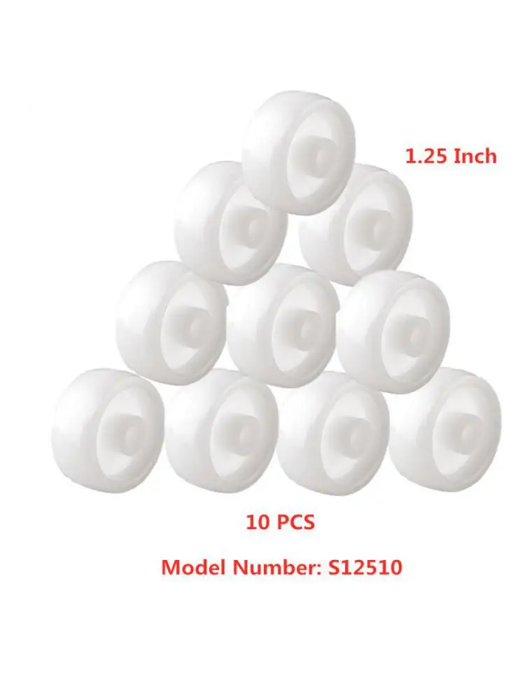 

(10 packs) 1.25 Inch Single Wheel Light White Pp Plastic Small With Diameter 30mm Smooth Piece Folding Bed Pulley