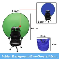 Dual-Sided Green and Blue Screen Backdrop Cloth for Photography and Live Streaming (110cm)