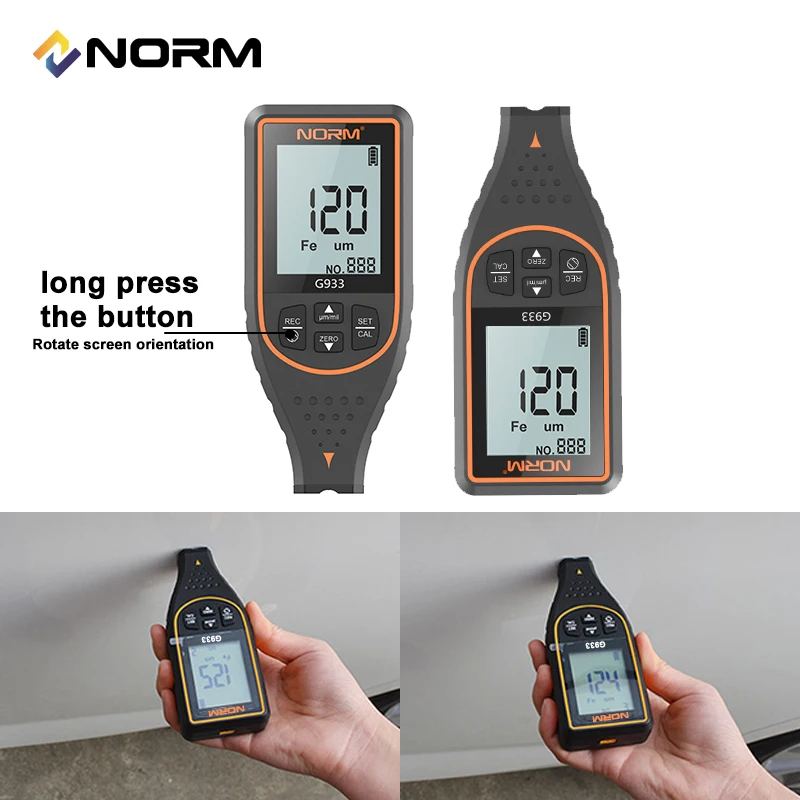 Paint Thickness Gauge 0-1700/0.1 Micron FE NFE Coating Measuring Tester Car Paint Film
