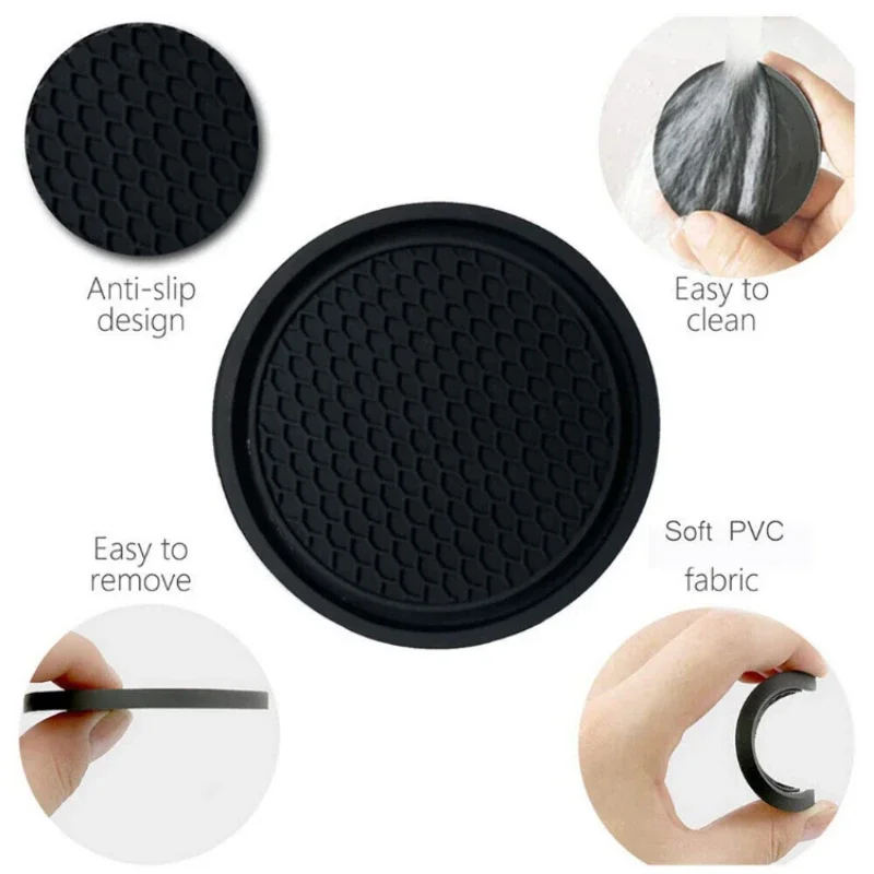 Car Cup Holder Coasters Non-slip Rubber Mat 2pcs for Bottle Holder