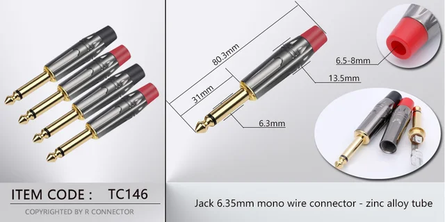 Jack 6.35 mm mâle, droit Hicon HI-J63S Nombre de pôles (num): 3