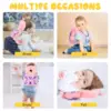 Baby Head Protection Backpack - Soft & Comfortable, Cute Cartoon Design, Pink Butterfly 5
