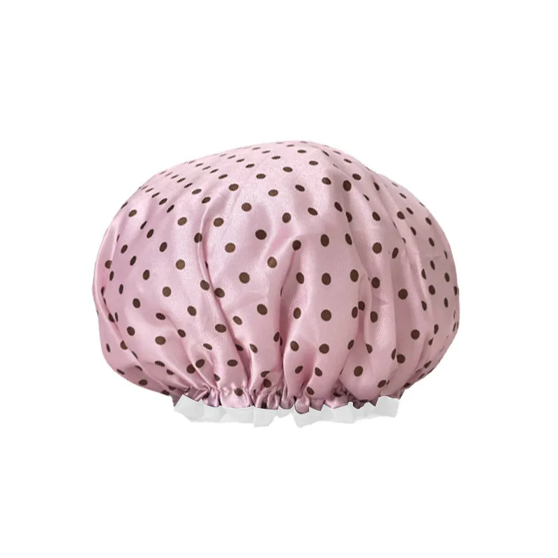 Double-layer Waterproof Women's Printed Hair Cap Cartoon Cute Shower Hair Mask Fashionable Home Shower Cap shower cap waterproof shower cap