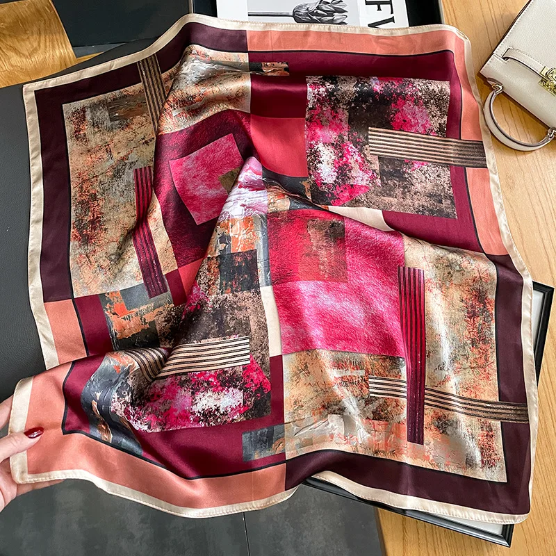 100% Natural Silk Square Scarf Women Hairband Neckerchief Wrap