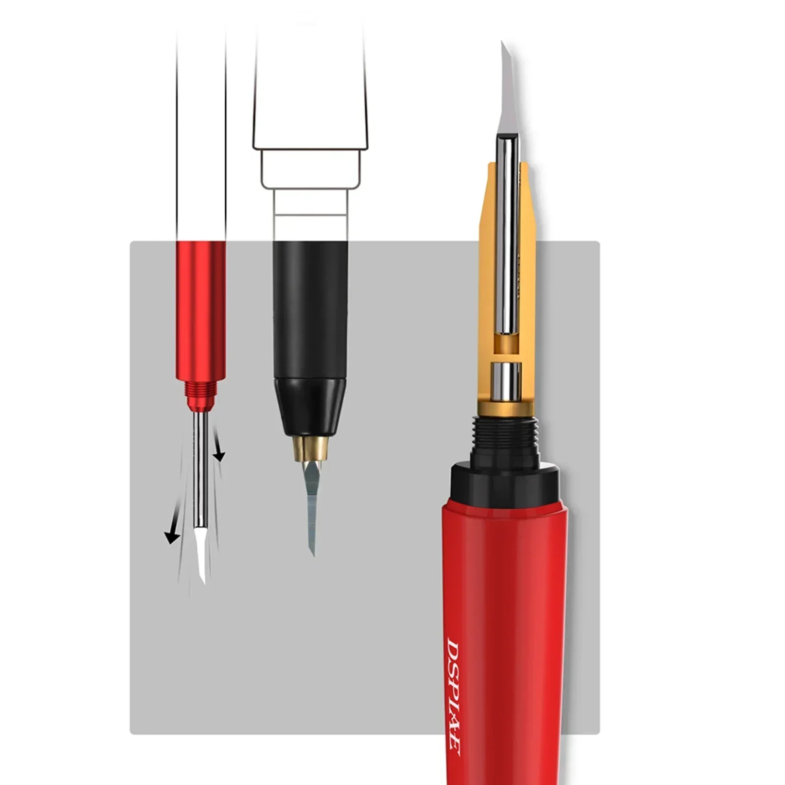 DSPIAE PT-TH 푸시 나이프 핸들 XPB-0.1mm 1.5mm 드릴 비트 조립 모델 구축 도구 용 모델 조각 도구 DIY 액세서리