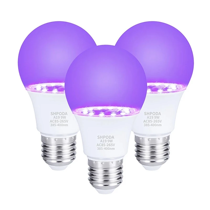 Bombilla ultravioleta de fluorescente, E26 lámpara de luz y azul, 110V, 220V, 3 piezas, 10W, decoración de fiesta de DJ| - AliExpress