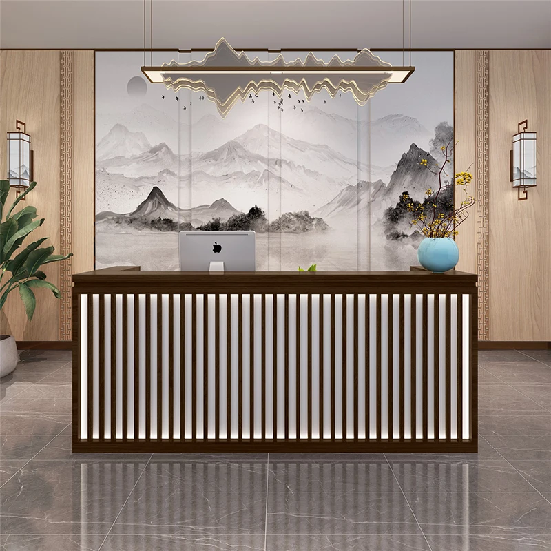 Luxury Consable Reception Desk Modern Coffee Garden Reception Desk Vanity Cashier Cadeiras De Escritorio Office Furniture WJ15XP