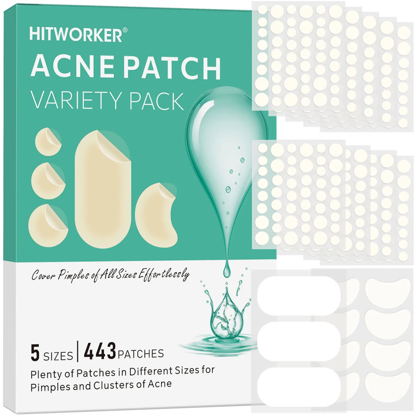 Hydrocolloid acne patch facial cleansing care essence, tool accessory, invisible and waterproof, suitable for all skin types Hydrocolloid acne patch facial cleansing care essence, tool accessory, invisible and waterproof, suitable for all skin types